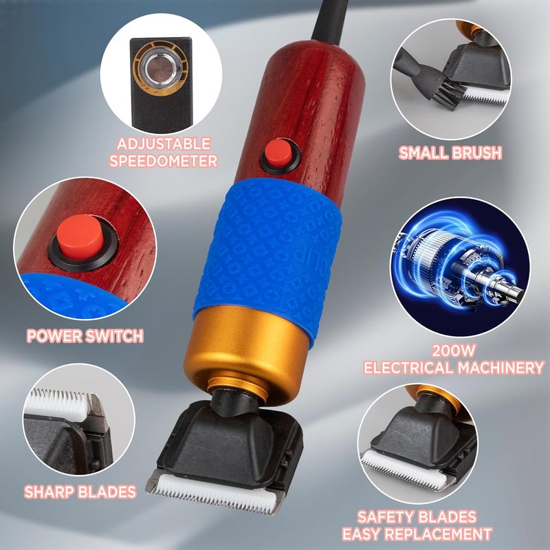 NEEDLENEST Carpet Trimmer with Shearing Guide and 2 Blades, Speed Adjustable Rug Tufting Carver Clippers, Electric Rug Shears Carpet Carving Tool for Handmade Rug Clean and Tufted Rug - Image 2
